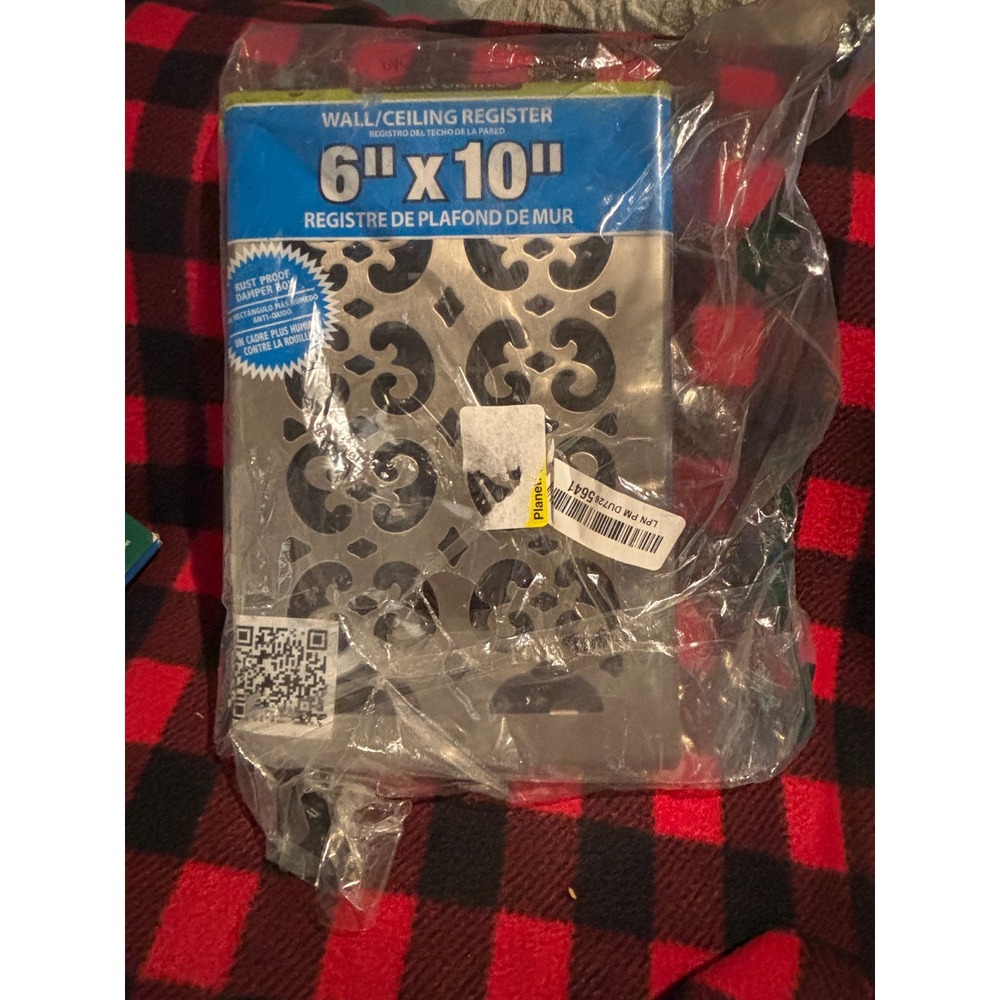 Wall Ceiling Register 6"x10" Scroll Steel Patterned Nickel Rust Proof Damper Box